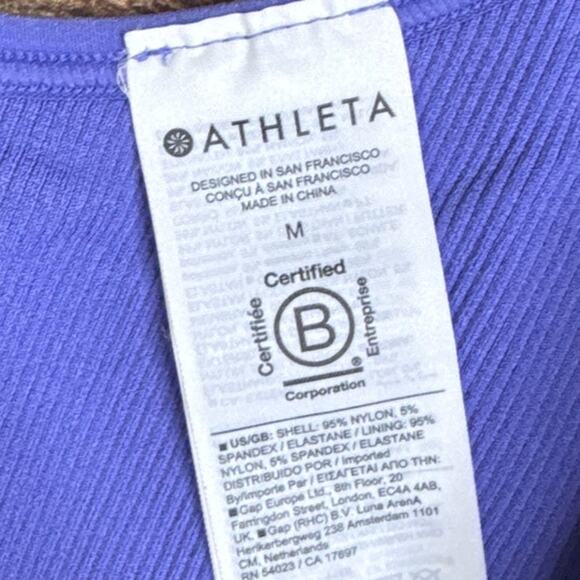 Athleta Aurora Bodysuit Shortie Shorts Purple Blue Size Medium - Picture 5 of 11